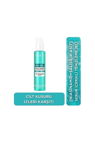 L'oreal Parıs Bright Reveal Cilt Kusuru İzi Karşıtı, Serum İçerikli Temizleme Jeli Niasinamid Salisilik Asit 150 Ml Sku: Smg8690010408471