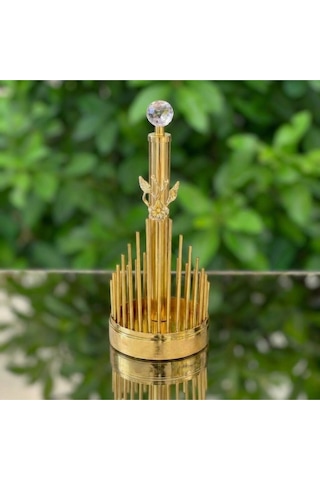 Alfafe Home Kristal Detaylı Lüks 2 Li Set Kağıt Havluluk + Peçetelik Gold-gümüş Renk Dekoratif Masa Üstü Set Altın