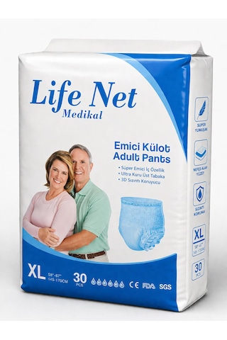 Life Net Medikal Yetişkin Hasta Bezi Külodlu Xl Beden Yüksek Emici Bez Xlarge Xl 30 Adet