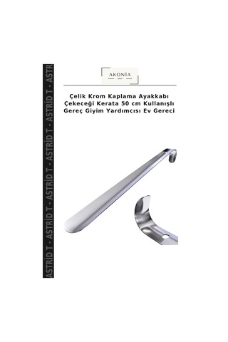 Astrid T Çelik Krom Kaplama Ayakkabı Çekeceği Kerata 50 Cm Kullanışlı Gereç Giyim Yardımcısı Ev Gereci