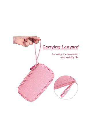 Şık Ve Pratik Kız Çocukları İçin Elektronik Eşya Saklama Çantası - Organizatör Poşet Pembe Renkli Bej