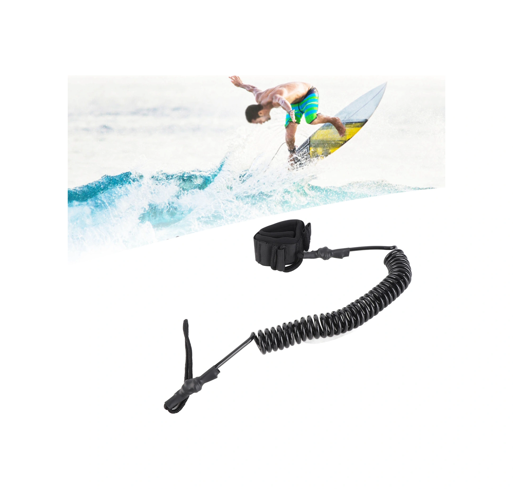 Vkemall Sup Ve Dikey Sörf Tahtaları İçin 5.5mm Poliüretan Güçlü Ayarlanabilir Bilek Askısı Sürf Ayak Kordonu