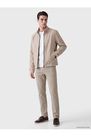 Lcwaıkıkı Classic Bej Regular Fit Dik Yaka Erkek Ceket