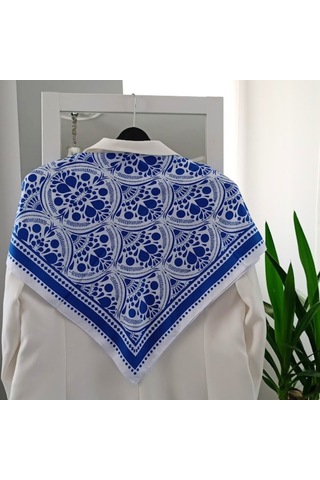 Lente Aksesuar Kadın Premium Desenli Boyun Çanta Ve Saç Fuları 70x70 Cm Alaçatı