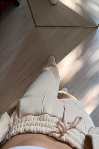 Neşeli Butik Kadın Oversize 3 İplik Cepli Eşofman Takımı Nm029 Bej