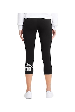 Puma Ess 3/4 Logo Leggıngs Giyim Kadın SiYAH