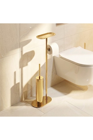 Kobos Nova Hareketli Wc Set Yuvarlak Parlak Altın Kbw-836-1gl