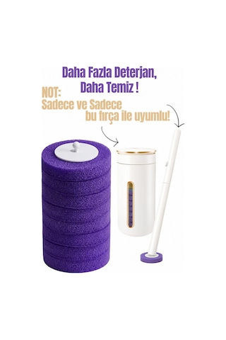8 Adet 1 Paket Lavanta Premium Deterjanlı Tek Kullanımlık Tuvalet Temizleme Süngeri Duvara Mon