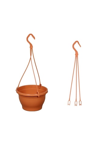 ASKILI ÇİÇEK SAKSISI 5 ADET 18 CM - MAKROME SAKSI (Kiremit Renk)