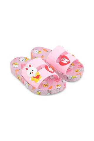 Gezer Rabbit Kız Çocuk Yazlık Airblow Islak Zemine Uygun Rahat Taban Ev Banyo Havuz Plaj Günlük Terl PEMBE