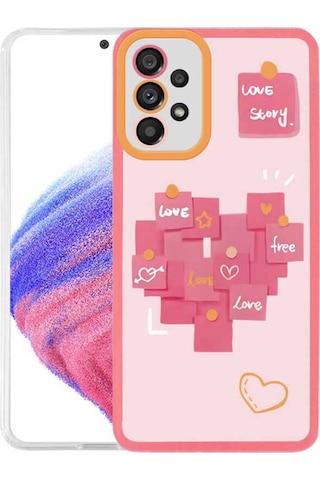 Samsung Uyumlu Galaxy A13 4g Kılıf Zore M-fit Desenli Kapak Love Story No2