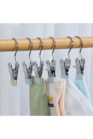 Klip Swift Paslanmaz Çelik Askı Kıyafet Kancası Mavi - 30 Adet Mavi