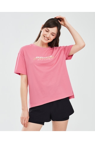 Skechers Graphic T-Shirt W Short Sleeve Kadın Pembe Tshirt S241199-590 Açık Pembe