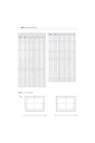 90 160 Dikdörtgen H:7 Flat Duş Teknesi Beyaz