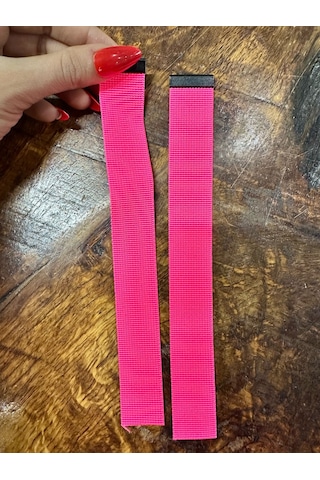 2 Adet Fosforlu Pembe Dikiş Giyim Aksesuarı Aplike 21x2,5 Cm