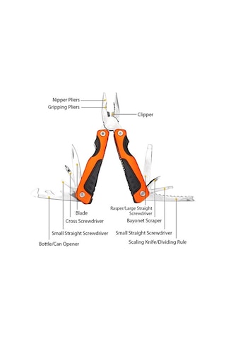 Novahub Taşınmaz Çelik Multi-tool Katlanır Bıçak Tornavida Şişe Açıcı Kamp Balıkçılık Kamp Ve Dağ Yürüyüşü İçin Turuncu Turuncu