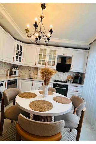 Güneş Model 90 Çaplı 75 Cm Yükseklikli 36mm Kalın Kenarlı Sandalye Yok Yuvarlak Yemekmasası Beyaz