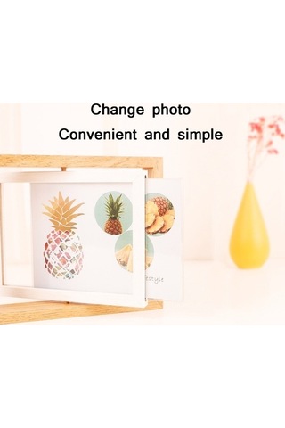 Tongxida Ahşap Döner Masa Fotoğraf Çerçevesi 8 İnç, Beyaz