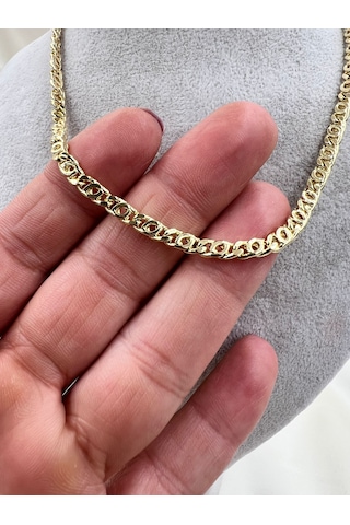 Xupıng Kaplangözü Model Zincir Kolye Altın - Beyaz