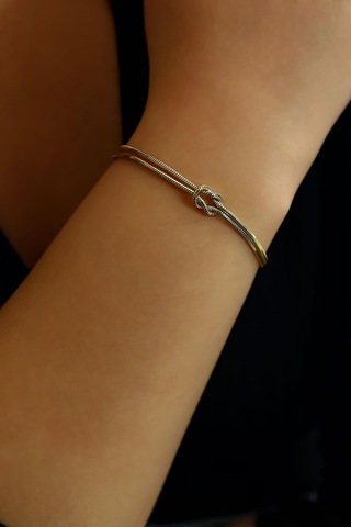 Semiz Altın Aşk Düğümü Altın Bileklik Sarı Altın