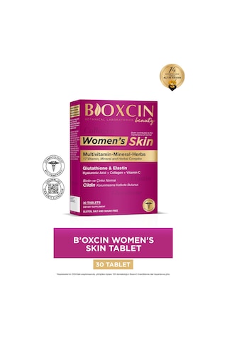 Bioxcin Women's Skin 30 Tbl - Glutatyon, Elastin, Biotin, Çinko, Kolajen, Hya Asit, Magnezyum, Cilt Vitamini
