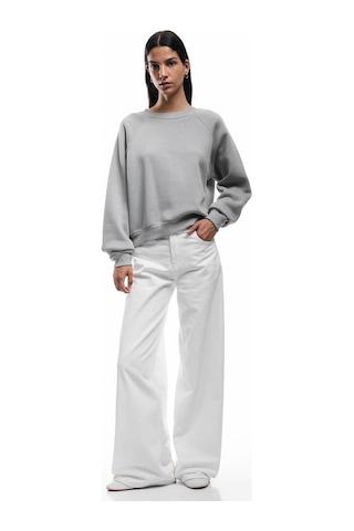 Koton Pamuklu Bisiklet Yaka Şardonlu Sweatshirt Gri 6wal10309ık Gri