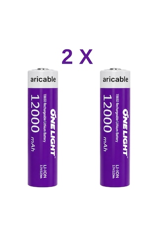 18650 Şarjlı Li-ion Pil 3.7v 12000mah Yazılı 39 Gram Güçlü Batarya 2 Adet