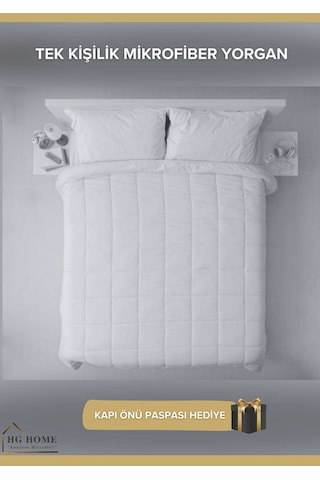 HİG HOME Tek Kişilik Lüx Microfiber Yorgan Beyaz