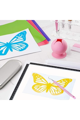 Leezsing Vinil El Sanatları İçin Silikon Atık Toplayıcı - Ergonomik Tasarım, Güçlü Sogma, Hassas Aletleri Korumak Pembe