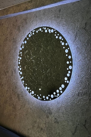 Arif Beyaz Ledli 60 x 60 Yuvarlak Model:60-B Dekoratif Ayna Beyaz