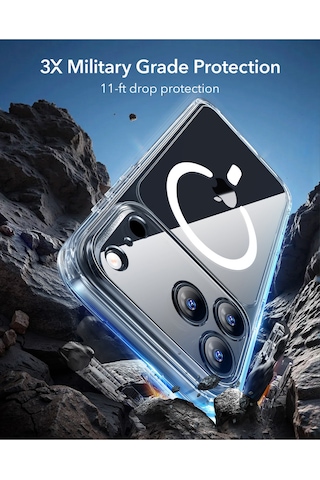 Esr Apple Uyumlu iPhone 17 Pro Kamera Kontrollü Manyetik Hibrit Kılıf Şeffaf