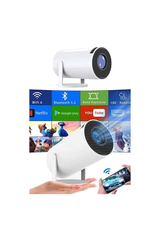 Sinema Projektörü Android Hdmı Usb Wifi Ses Çıkışlı Ayaklı Projeksiyon Taşınabilir