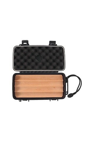 Quantum Seyahat Tipi 4 İçi Sedir Siyah Humidor Puro Kutusu - Trz3015