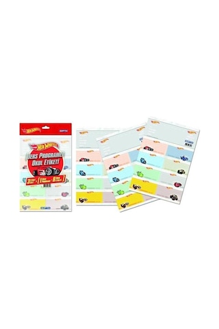 Gıpta Hot Wheels Etiket Ders Programlı 3 Yaprak Çok Renkli