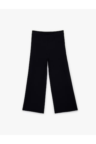 Koton Krep Scuba Aksesuar Düğme Detaylı Geniş Paça Pantolon Lacivert 6sak40005ek Lacivert