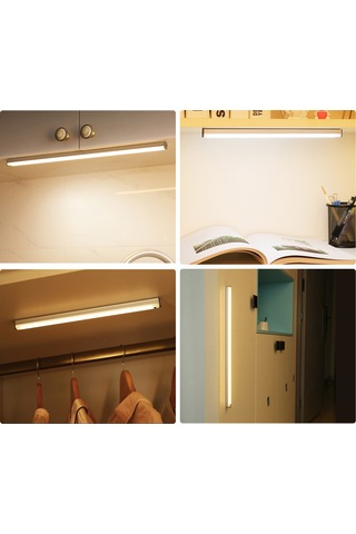 Symbee Usb Şarjlı, El Fırçası Kontrollü, Manyetik & Deliksiz Kurulum, Sürekli Parlaklık Ayarlamalı 10cm Beyaz Işık Led Uzun条状 Lambası Dolap, Mutfak Için Beyaz