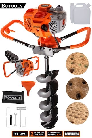 Butools ST-31 14000RPM Benzinli Motorlu Toprak Burgu Makinesi Turuncu