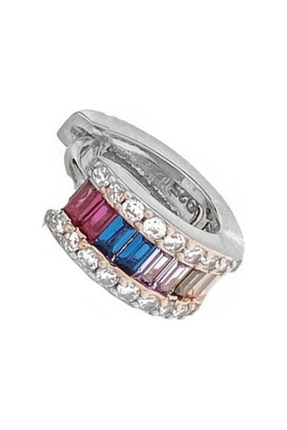 Masaliko Rainbow Halka Gümüş Küpe Sb1615, İthal Ürün, 925 Ayar Gümüş Küpe, Altın Kaplama, Halka Küpe, Günlük Modern Küpe, Trend Ürünler, Baget Küpe - Çift / Gümüş Gümüş