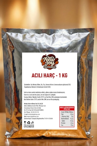 Chefs New Joy Acılı Harç 10 x 1 KG 1 Koli