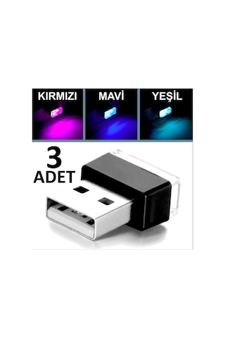 Omeniv 3 adet usb led lamba laptop otomobil notebook ambiyans