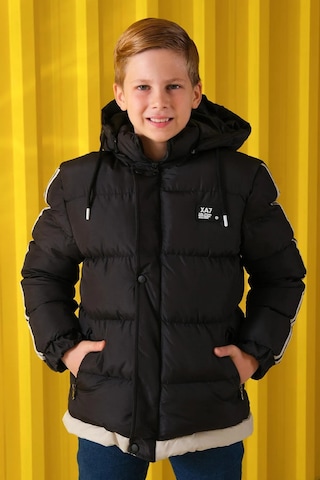 Erkek Çocuk Çıkarılan Kapüşonlu Şişme Mont Km.yy28 Siyah