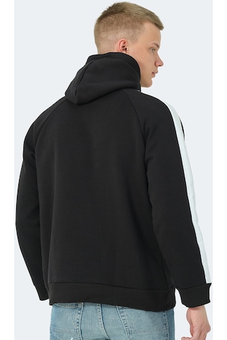 Slazenger KLEMENT IN Erkek Kapüşonlu Fermuarlı Siyah Sweatshirt