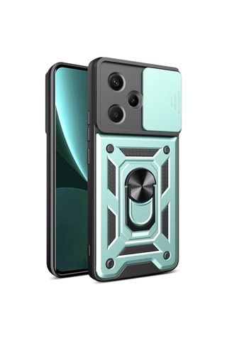 Xiaomi Redmi Note 13 Pro Plus Kılıf Pars Lens Sürgülü Yüzüklü Standlı Korumalı Kılıf