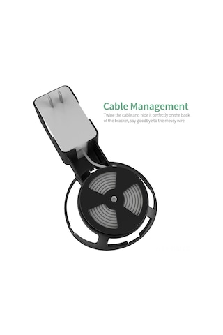 Springsun Echo Dot 4. Nesil İçin Duvar Tipi Hoparlör Braketi - Deliksiz Kurulum, Kabloları Gizle, Abs Malzeme, Siyah