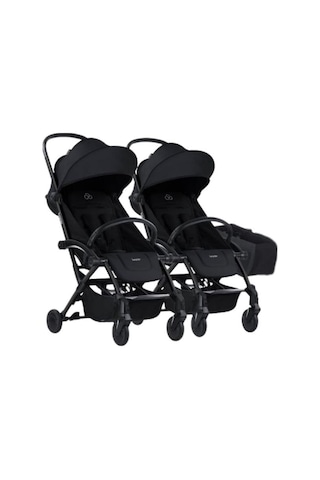 Connect³ İkiz Bebek Arabası / Black - Black & Yan Düzenleyici Çanta Hediyeli