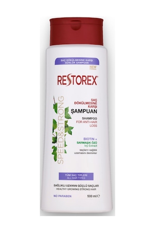 Restorex Speed Strong Saç Dökülmesine Karşı Şampuan 500 ml - Sarmaşık Özlü, Sağlıklı Uzama, Dökülme Karşıtı