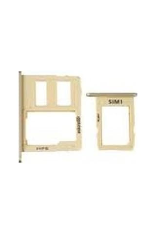 Samsung Galaxy Uyumlu J6 Plus Sim Kart Tepsisi + Hafıza Kartı Yuvası - Gold