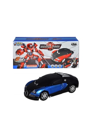 Oyuncak Robota Dönüşen Bugatti Araba Sesli Işıklı Pilli Hareketli