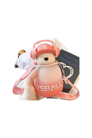 Büyük Kapasiteli Yaratıcı Komik Ayı Çocuk Saman Fincan Sevimli Internet Ünlü Lüks Öğrenci Plastik Bardak Gradyan Duygusu Renkli Su Bardağı 650ml St6wor Diğer