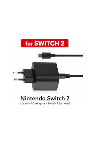 Switch 2 Uyumlu Ac Adaptör 15v 2.8a Hızlı Şarj Aleti Tr Fiş